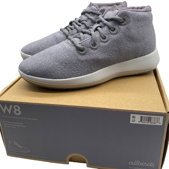 allbirds Shoes - Allbirds Womens Sneakers Runner-Up Mizzle Gray Purple Mid Top Merino Wool Casual